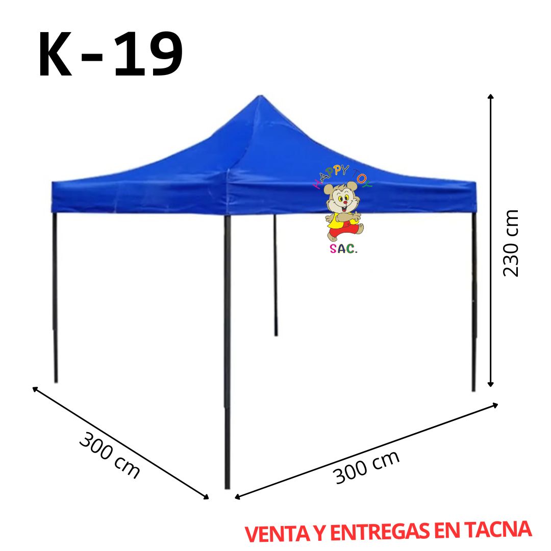 TOLDO 3 X 3 MTS - 19 KG FIERRO NEGRO CUADRADO