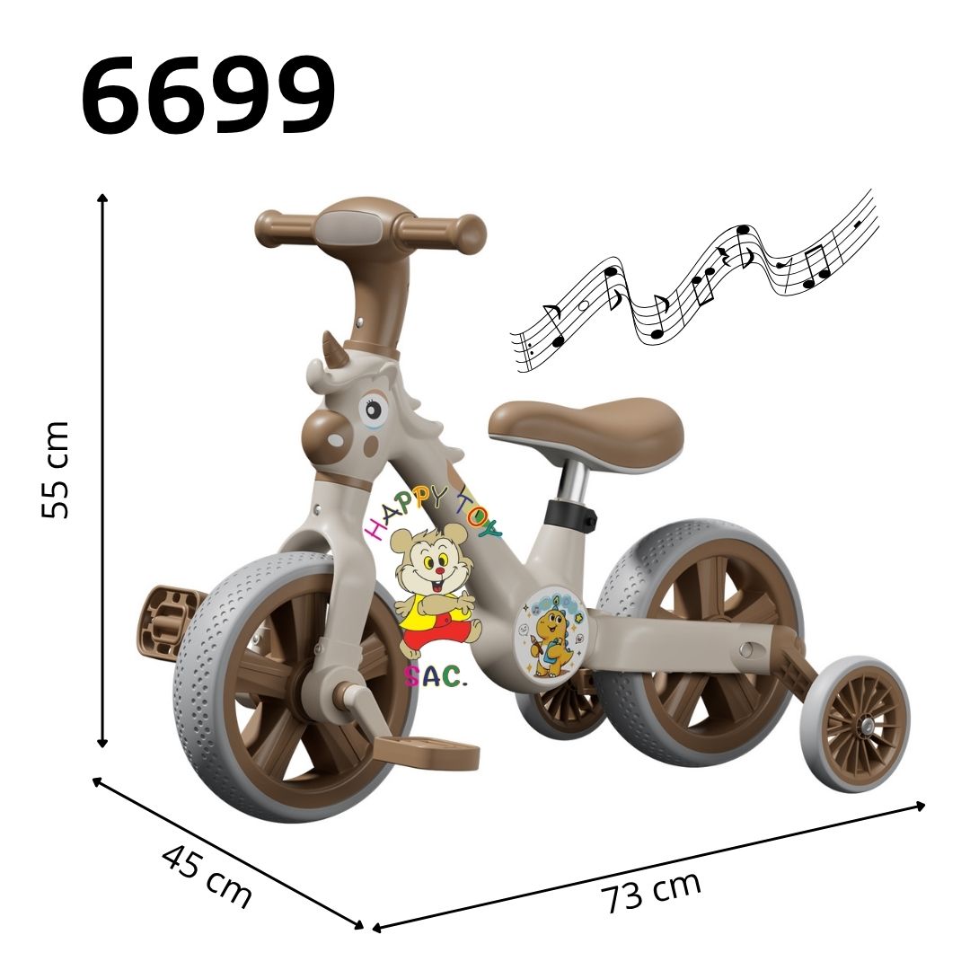 BICICLETA MUSICAL CON RUEDA DE APOYO 45 x 73 x 55 cm
