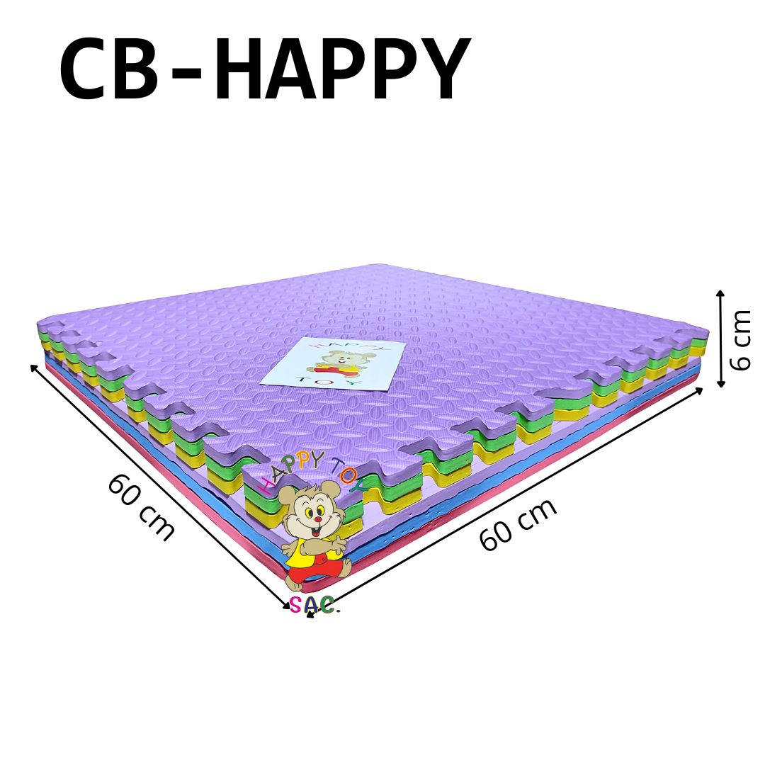 PISO GOMA EVA POR 6 PIEZAS 60 X 60 X 1 CM