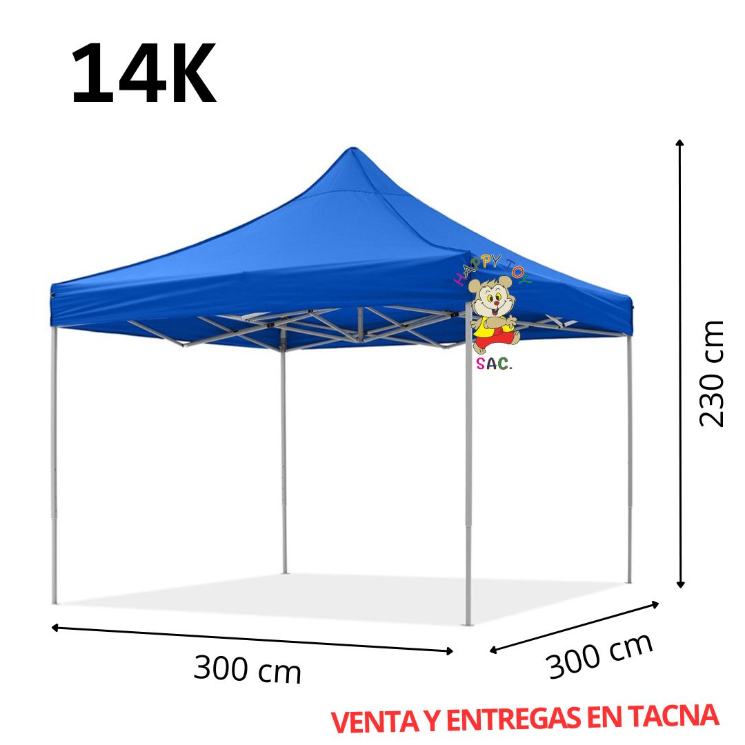 TOLDO 3 X 3 MTS - 20 KG FIERRO BLANCO CUADRADO