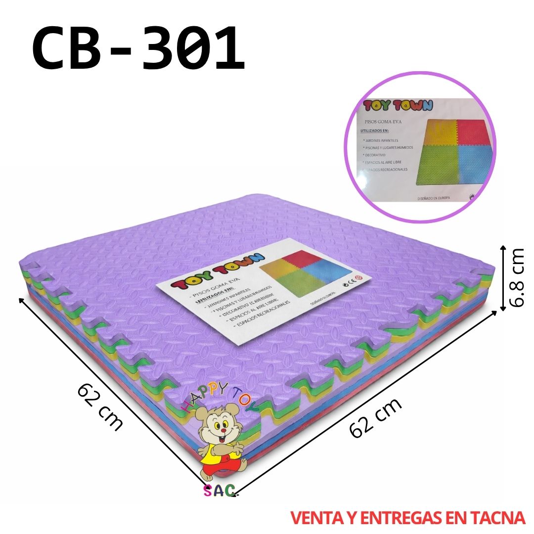 PISO GOMA EVA TOY TOWN POR 6 PIEZAS 62 X 62 X 1.13 CM