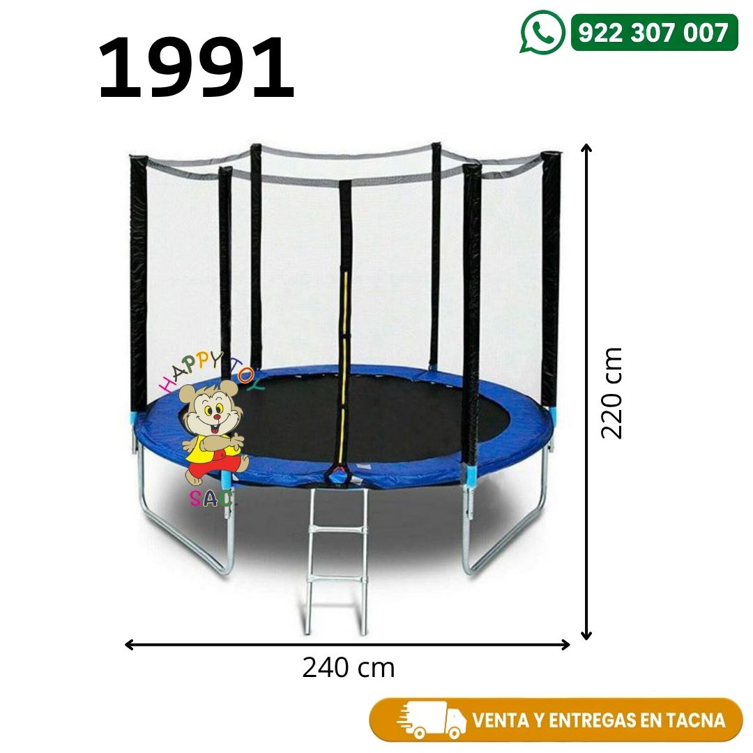CAMA ELASTICA  CON ESCALERA MALLA POR FUERA 240 CM