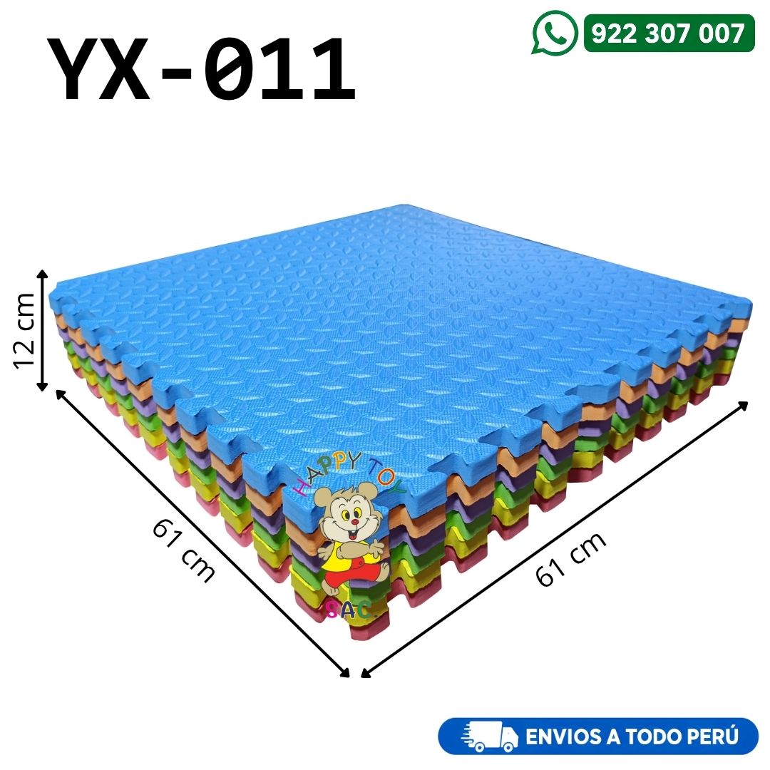 PISO GOMA EVA POR 6 PIEZAS 61 X 61 X 2 CM