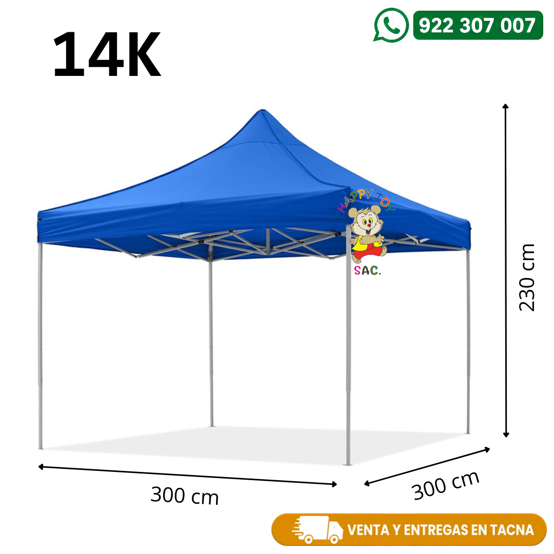 TOLDO 3 X 3 MTS - 20 KG FIERRO BLANCO CUADRADO