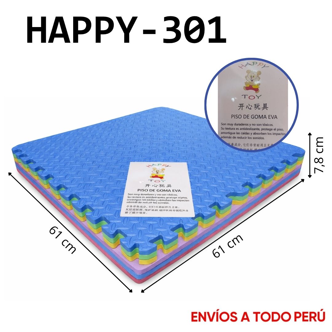 PISO GOMA EVA POR 6 PIEZAS 61 X 61 X 1.3 CM