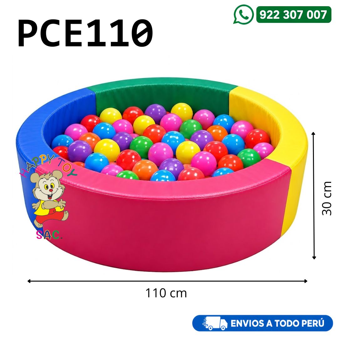 PISCINA DE PELOTAS MULTICOLOR 110 X 30 cm