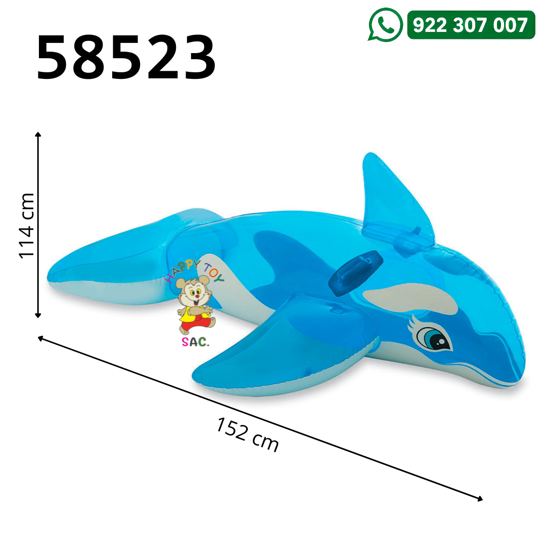 FLOTADOR ORCA CELESTE 152 X 114 CM INTEX