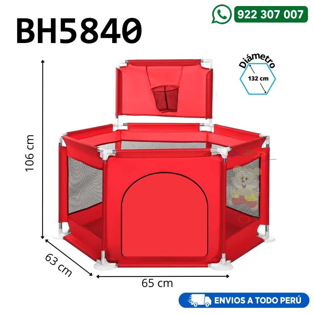 CORRAL HEXAGONAL CON BASQUET 123 X 106 CM