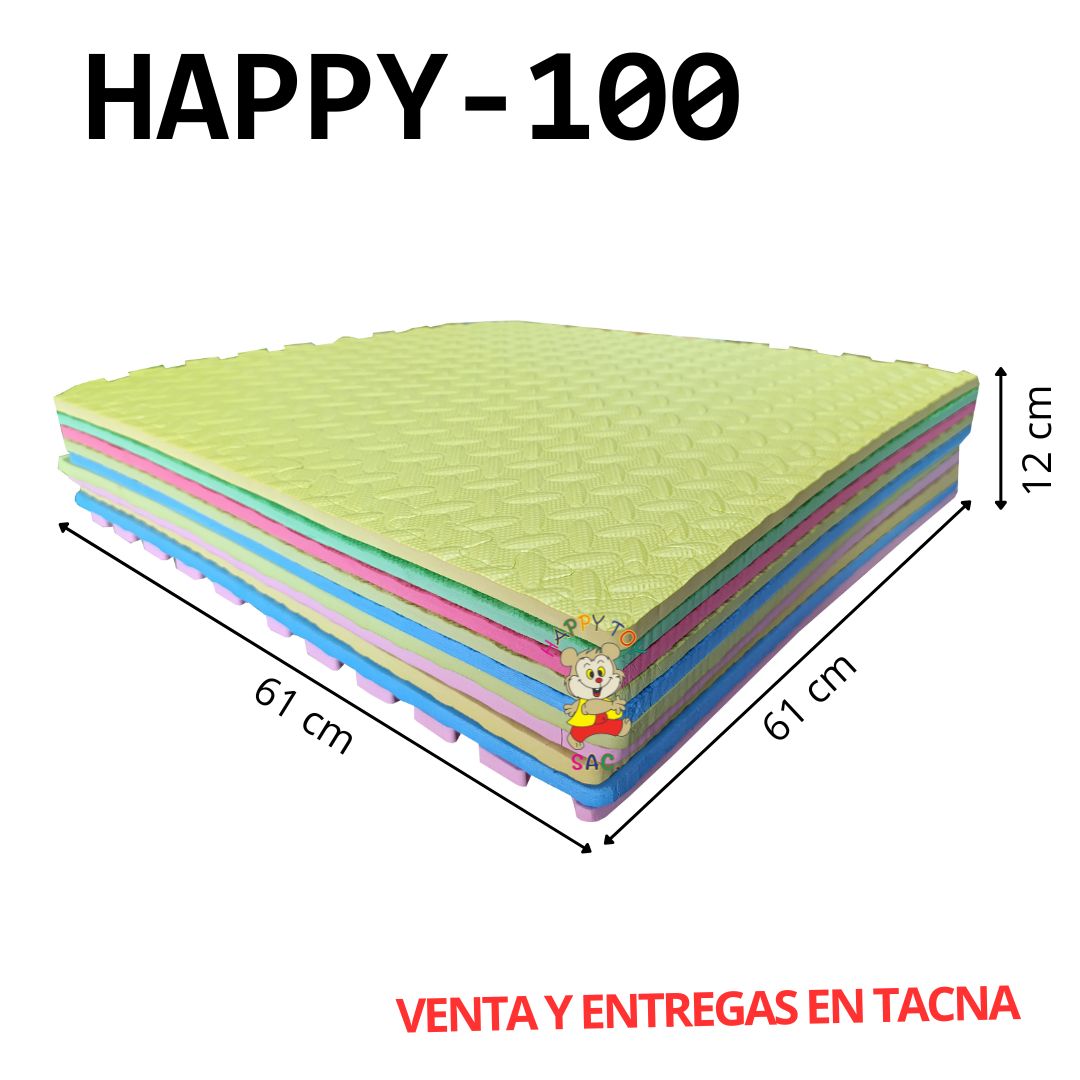 PISO GOMA EVA POR 10 PIEZAS 61 X 61 X 12 CM