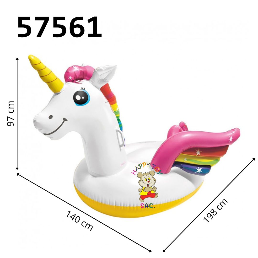 FLOTADOR UNICORNIO CON ASA 140 X 198 X 97 CM INTEX